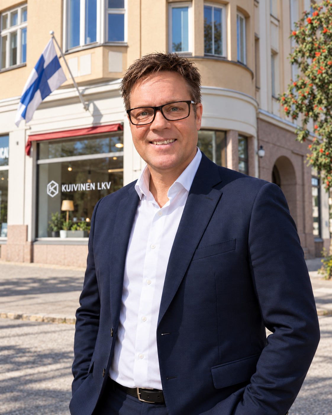 Esko Savioja Kuivinen LKV:n toimiston edustalla